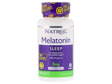 Мелатонін Підвищеної Сили Дії 5 мг, Melatonin, Natrol, 100 таблеток