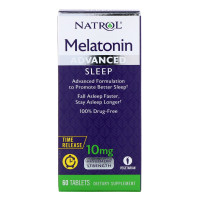 Мелатонин Повільного Вивільнення 10 мг, Melatonin Advanced Sleep, Natrol, 60 таблеток