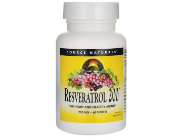 Ресвератрол, Resveratrol, Source Naturals, 200 мг, 60 таблеток