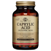 Каприловая (октановая) кислота, Solgar, Caprylic Acid, 100 растительных капсул