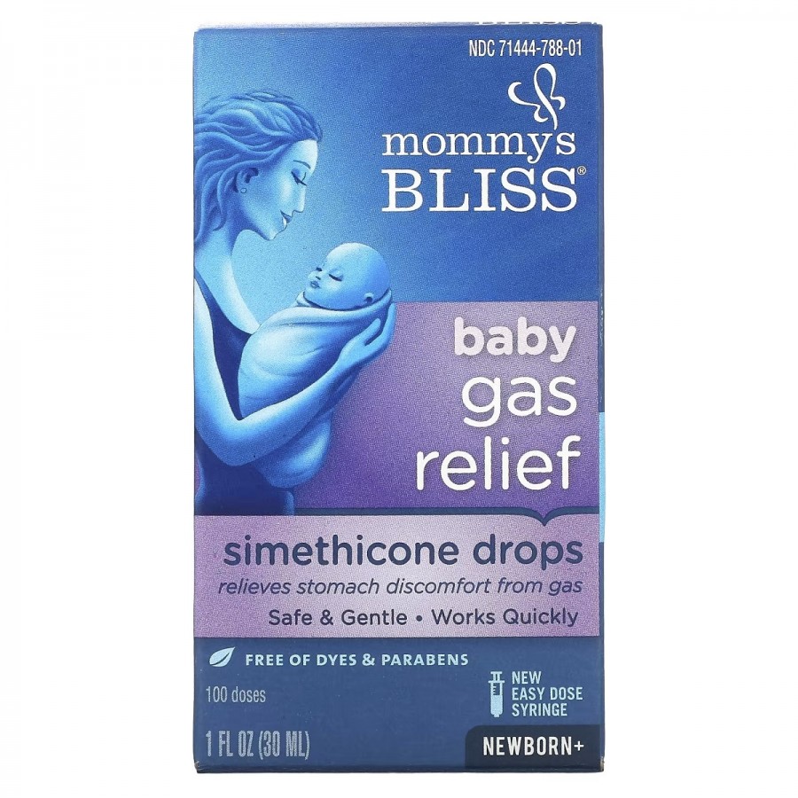 Краплі від дитячих коліків, симетикон, смак імбиру, Baby Gas Relief, Simethicone Drops, Mommy's Bliss, 30 мл