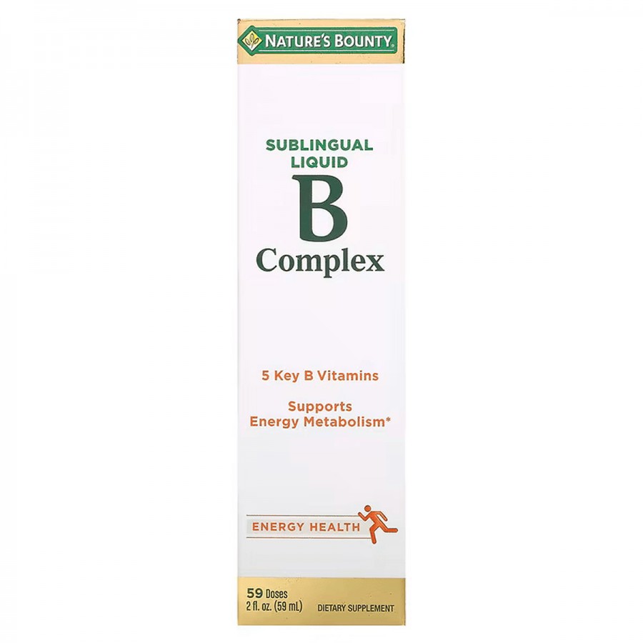 В-Комплекс, сублингвальный, B-Complex Sublingual Liquid, Nature's Bounty, 59 мл (2 жидких унции)