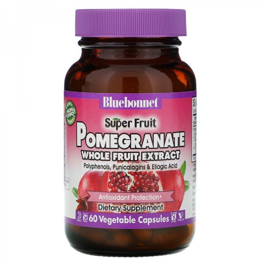 Екстракт плодів Граната, Pomegranate Extract, Bluebonnet Nutrition, 60 вегетаріанських капсул