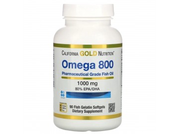 Омега 800, Риб'ячий жир фармацевтичного якості, 1000 мг, California Gold Nutrition, 90 желатинових капсул