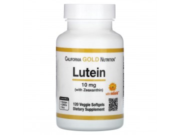 Лютеїн із зеаксантином, 10 мг, Lutein with Zeaxanthin, California Gold Nutrition, 120 вегетаріанських капсул