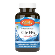 Омега-3 з посиленим ЕПК, 1000 мг, Elite EPA Gems, Carlson, 60 гелевих капсул