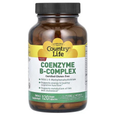 Комплекс вітамінів групи В, Coenzyme B-Complex, Country Life, 120 вегетаріанських капсул