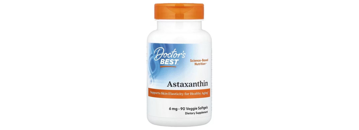 Астаксантин, 6 мг, Astaxanthin, Doctor's Best, 90 вегетаріанских капсул