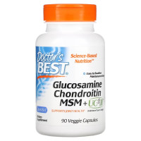 Глюкозамин, хондроитин с МСМ и UCII, Glucosamine Chondroitin, MSM + UCII, Doctor's Best, 90 вегетарианских капсул