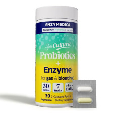Пробіотики з ферментами від здуття живота, Probiotics and Enzyme for Gas & Bloating, Enzymedica, 30 вегетаріанських капсул
