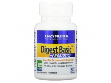 Ферменти з пробіотиками, Digest Basic + Probiotics, Enzymedica, 30 капсул