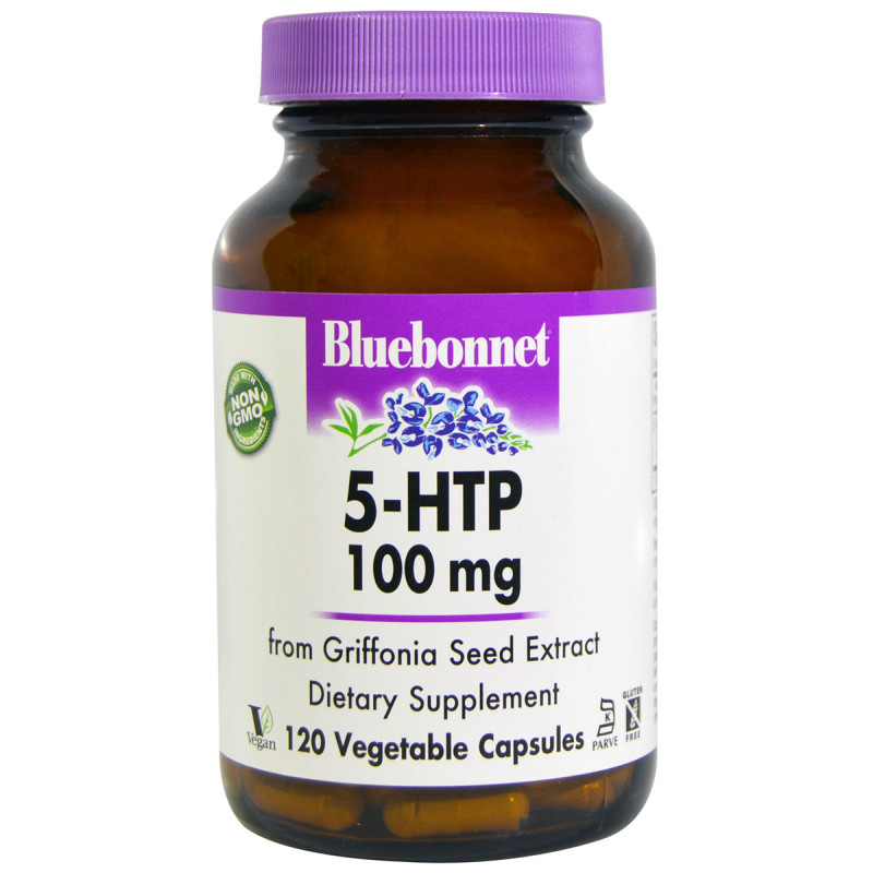5-HTP (Гидрокситриптофан), 100 мг, Bluebonnet Nutrition, 120 капсул