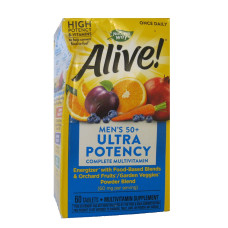 УЦІНКА Мультивітаміни для Чоловіків 50+, Alive! Once Daily, Men's 50+, Nature's Way, 60 пігулок (пам'ята коробка)