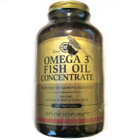 УЦІНКА Омега-3 Риб'ячий жир, концетрат, Omega-3 Fish Oil Concentate, Solgar, 240 желатинових капсул (подряпини на упаковці)