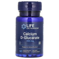 D-глюкарат кальция, 200 мг, Calcium D-Glucarate, Life Extension, 60 вегетарианских капсул