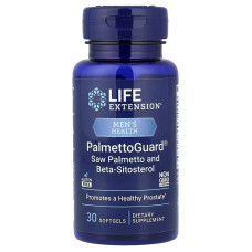 Со Пальметто з бета-ситостеролом, чоловіче здоров'я, Saw Palmetto and Beta-Sitosterol, Life Extension, 30 гелевих капсул