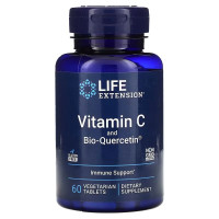 Вітамін С та біо-Кверцетин, Vitamin C and Bio-Quercetin, Life Extension, 60 вегетаріанських таблеток