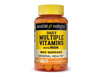 Мультивітаміни із залізом на кожен день, Daily Multiple Vitamins With Iron, Mason Natural, 365 таблеток