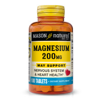 Магній, 200 мг, Magnesium, Mason Natural, 100 таблеток