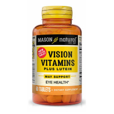 Витамины для глаз с лутеином, Vision Vitamins Plus Lutein, Mason Natural, 60 таблеток