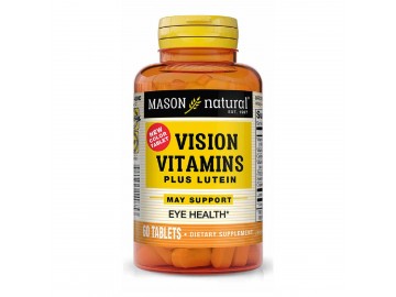 Вітаміни для очей із лютеїном, Vision Vitamins Plus Lutein, Mason Natural, 60 таблеток