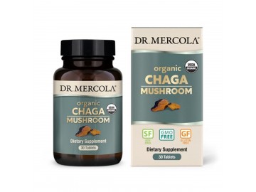 Органічний гриб Чага, Organic Chaga Mushroom, Dr. Mercola, 30 таблеток