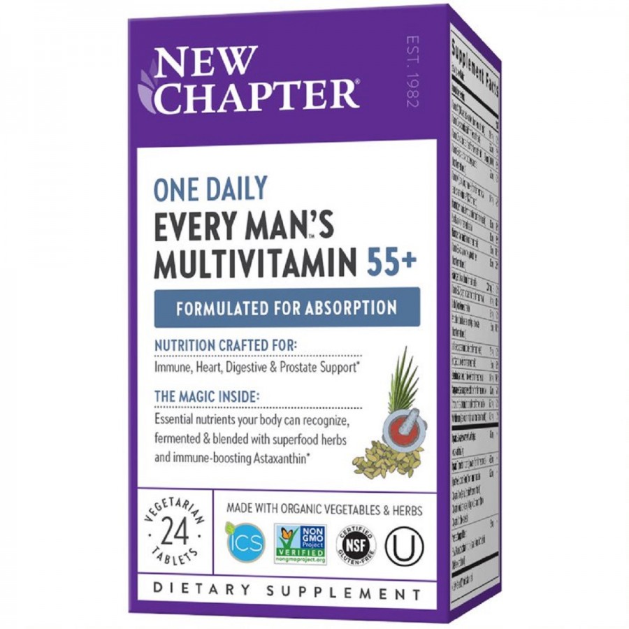 Щоденні Мультивітаміни для Чоловіків 55+, Every Man's One Daily, New Chapter, 24 таблеток