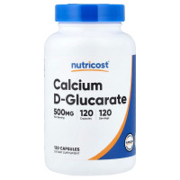 D-глюкарат кальцію, 500 мг, Calcium D-Glucarate, Nutricost, 120 капсул