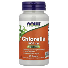 Хлорелла, Chlorella, Now Foods, 60 таблеток