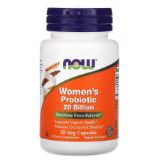 Пробиотики Для Женщин, 20 млрд КОЕ, Woman's Probiotic, 20 миллиардов, Now Foods, 50 вегетарианских капсул