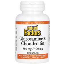 Глюкозамін та хондроїтин, Glucosamine & Chondroitin, Natural Factors, 60 капсул