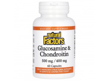 Глюкозамін та хондроїтин, Glucosamine & Chondroitin, Natural Factors, 60 капсул