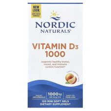 Вітамін D3, 25 мкг (1000 МО), смак апельсину, Vitamin D3, Nordic Naturals, 120 міні капсул