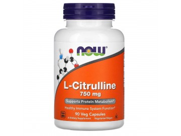 L-Цитрулін 750мг, Now Foods, L-Citrulline, 90 вегетаріанських капсул