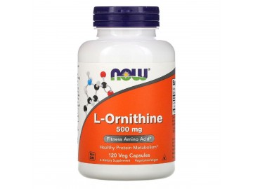 Орнітин, L-Ornithine, Now Foods, 500 мг, 120 вегетаріанських капсул