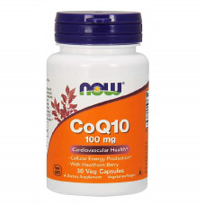 Коэнзим Q10 с глодом, CoQ10 with Hawthorn Berry, Now Foods, 100 мг, 30 капсул