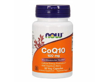 Коензим Q10 з глодом, CoQ10 with Hawthorn Berry, Now Foods, 100 мг, 30 Капсул