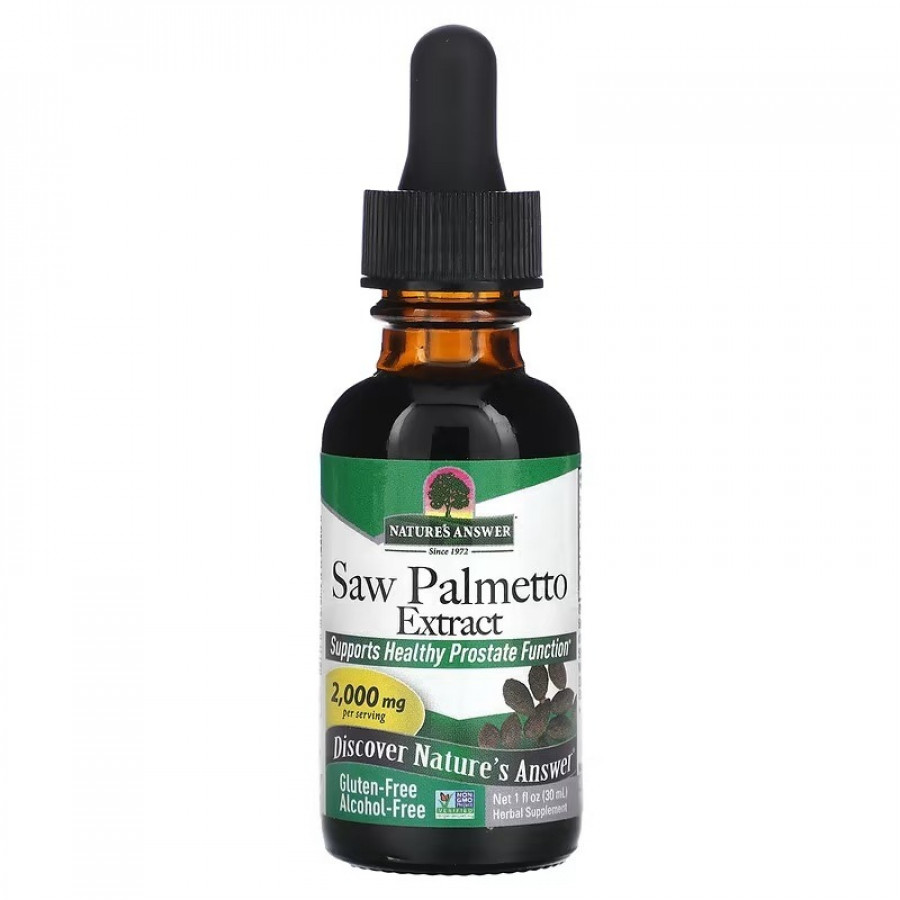Экстракт Со Пальметто (Сереноя), 2000 мг, без спирту, Saw Palmetto Extract, Nature's Answer, 30 мл