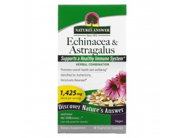 Ехінацея та астрагал, Echinacea & Astragalus, Nature's Answer, 90 вегетаріанських капсул