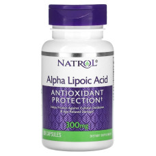 Альфа-липоевая кислота, 300 мг, Alpha-Lipoic Acid, Natrol, 50 капсул