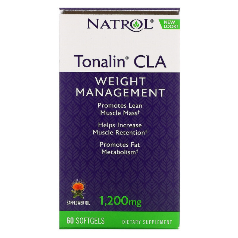 Сопряженная линолевая кислота, (CLA), Tonalin CLA, 200 мг, Natrol, 60 гелевых капсул