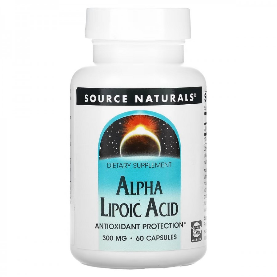 Альфа-ліпоєва кислота, 300 мг, Alpha Lipoic Acid, Source Naturals, 60 капсул