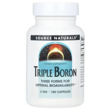 Тройной бор, 3 мг, Triple Boron, Source Naturals, 100 капсул