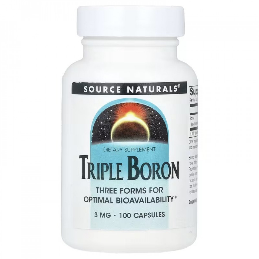 Бор потрійний, 3 мг, Triple Boron, Source Naturals, 100 капсул