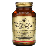 Холин и Инозитол, Choline / Inositol, Solgar, 500 мг/500 мг, 100 капсул
