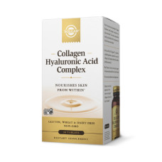 Коллаген с гиалуроновой кислотой, Collagen Hyaluronic Acid Complex, Solgar, 30 таблеток