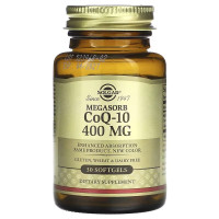 Коензим Q-10, 400 мг, Megasorb CoQ-10, Solgar, 30 гелевих капсул