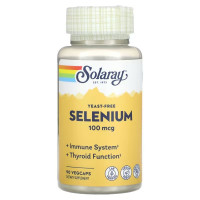 Селен бездрожжевий, 100 мкг, Yeast-Free Selenium, Solaray, 90 вегетаріанських капсул