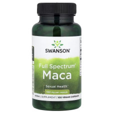 Maca, 500 мг, Full Spectrum Maca, Swanson, 100 веганських капсул