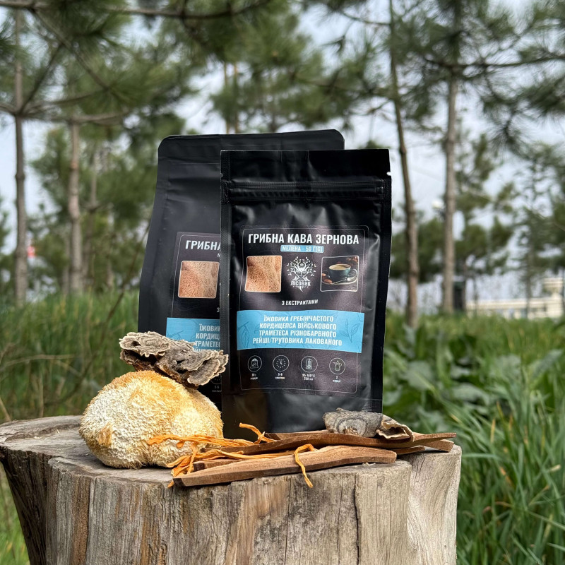 Грибной кофе (зерновой молотый), "Лесовик", 50 грамм